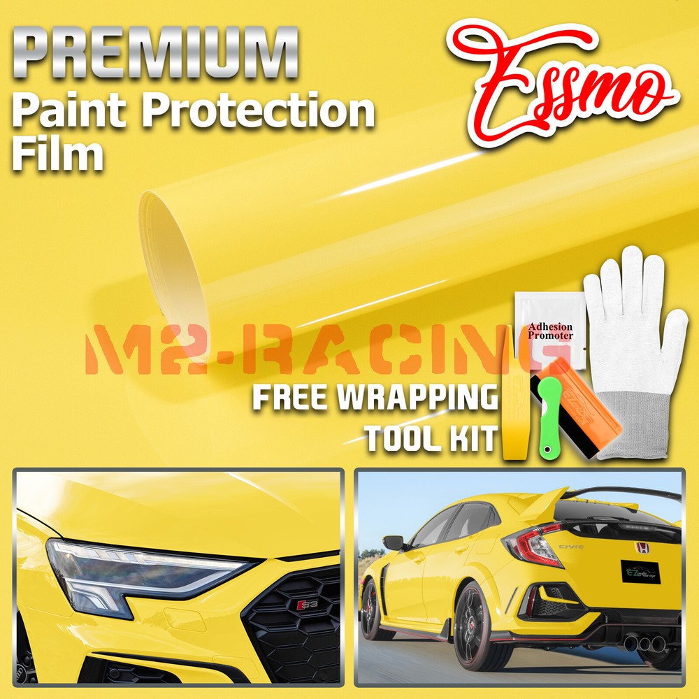 5FTx6FT PPF Paint Protection Film Gloss Lemon Yellow Invisible Scratches Shield