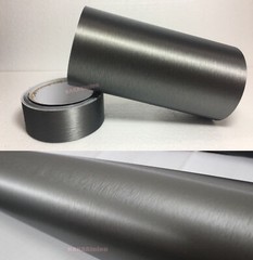 12″ x 60″ Car Matte Metal Brushed Steel Texture Vinyl Wrap Sticker Strips Grey