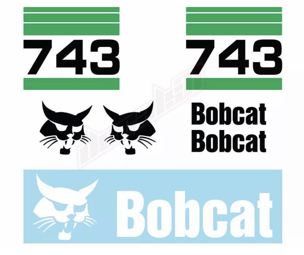Bobcat 743 Skid Steer Set Vinyl Decal Sticker Aftermarket – FREE SHIPPING