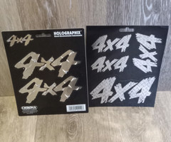 4X4 Chroma Stickers Metallic Silver Decals- Made in the USA – 2 sets