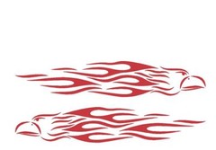 SIDE FLAMES DECALS BIRD #EXF10 VINYL GRAPHIC CAR TRUCK SUV SEMI FIRE VAN