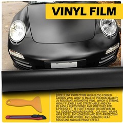 *Genuine 30cm Matte Black Vinyl Wrap Car Film Decal Sticker Bubble Free Scraper