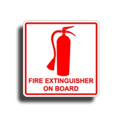 Fire Extinguisher On Board Sticker Emergency Boat Truck RV Camper Safety Decal