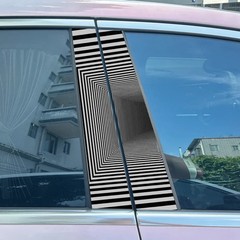 2X Graffiti Daisy Flowers Auto B Pillar Waterproof Cover Car Doors Pillar Decals