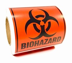 Biohazard 3″ x 3″ Perforated Stickers 250 Count Roll Warning Safety Label