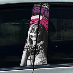 2pcs Pray Nun sisters Goth style Car Center Pillar B Pillar Protective Sticker