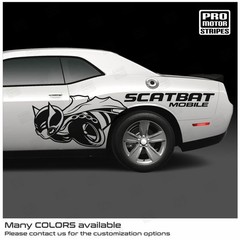 Dodge Challenger 2008-2023 Scatbat Rear Quarter Side Stripes Decals