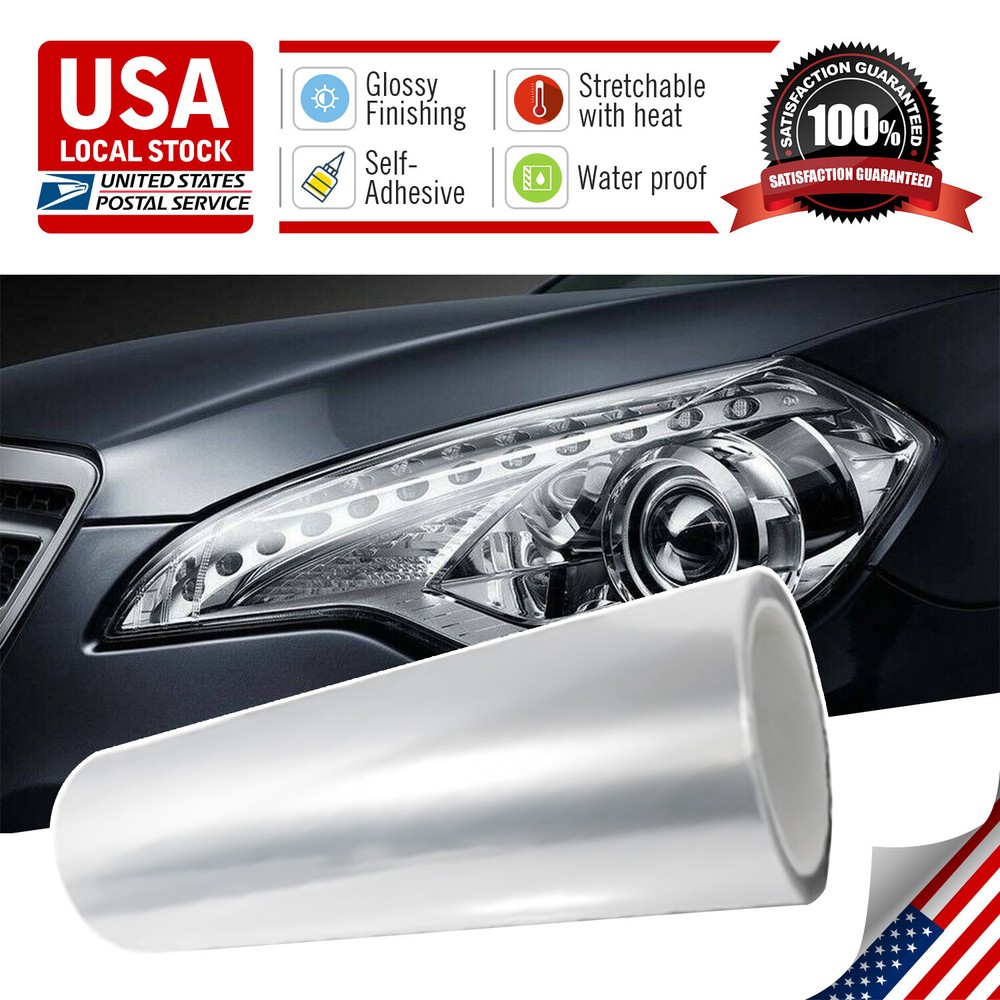 12″w Gloss Clear Transparent Headlight Taillight Fog Light Tint Film Vinyl Wrap