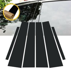 6/12Pcs Black Pillar Posts For Honda Accord 13-2017 Door Trim Piano Cover Window