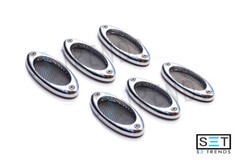 6PC Chrome Honey Comb Mesh Black Port Hole Side Fender Air Vent Accent Car USA