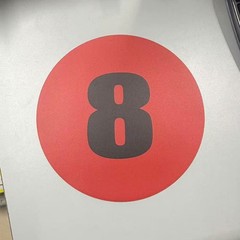10″ Height Round Circle Red Magnetic Racing Number 8 Magnet 2pcs