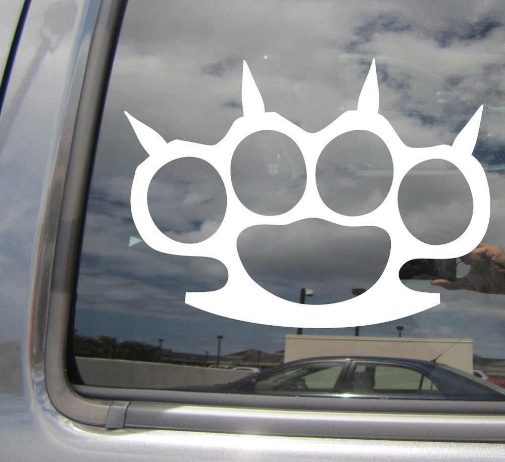 Brass Knuckle Spikes Bad Boy Cars Laptop Bumper Window Vinyl Decal Sticker 10219