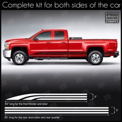 Rocker Panel Side Stripes Decals For Chevrolet Silverado Colorado S10 WT LT EV