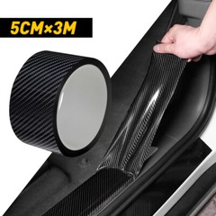 Black Carbon Fiber Air-Release Adhesive Vinyl Tape Roll 16FT X 2IN 2SET