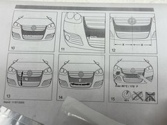 T60334 05-10 Volkswagen Jetta Front Bumper Chrome Grill Protective Clear Film