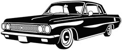 Buick Skylark 1963 Diagonal View Vinyl Decal Your Color Choice Sticker