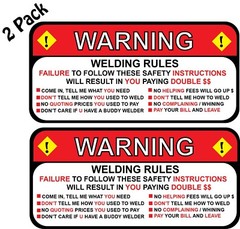 Welding Rules Warning Lincoln & Miller Welders Decal Sticker 2.5″ x 5.25″ p189