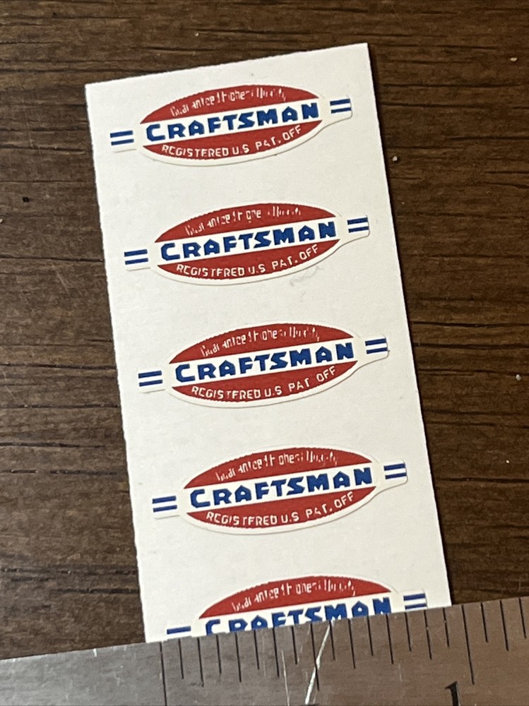 Craftsman Tools 109 Lathe handle vintage style tool decal 1946, 7/8″ 5 for 1