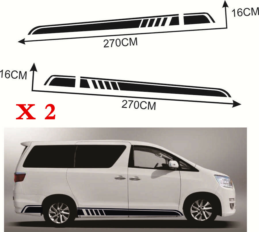 Car Sticker Decal Trim Waterproof Pair 270 x16cm Fit For Toyota Sienna 1998-2024
