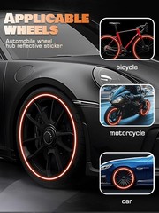 20PCS Car Wheel Reflective Decorative Strip,Night Safety Warning Stickers,Car…