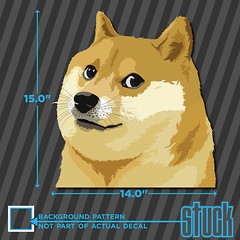 Doge Head LARGE – 14.0″x15.0″ – printed vinyl decal sticker much wow shibe