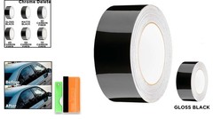 2 In x 25 FT Gloss Black Vinyl Wrap – Self-Adhesive and Scratch-Resistant
