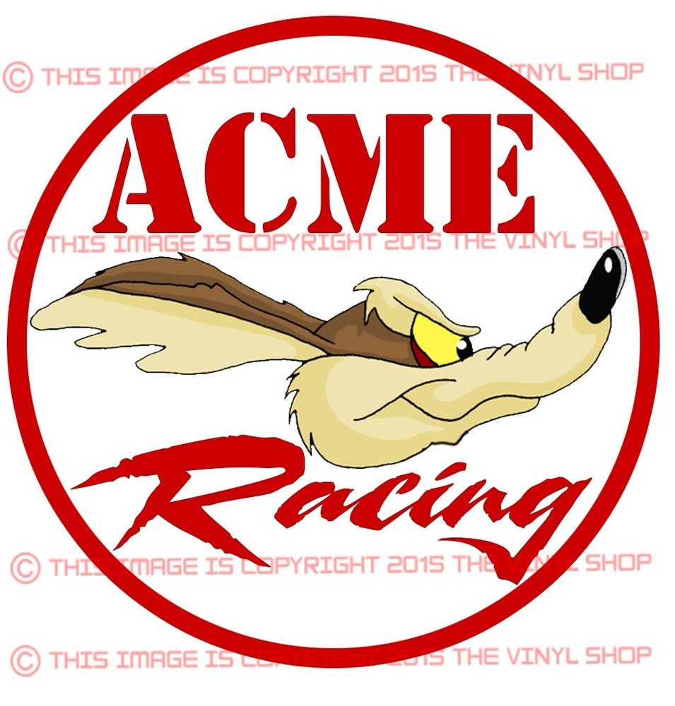 2 INCH Acme Racing WILE E. COYOTE FUNNY GASSER RAT ROD HOT ROD VINTAGE DECAL