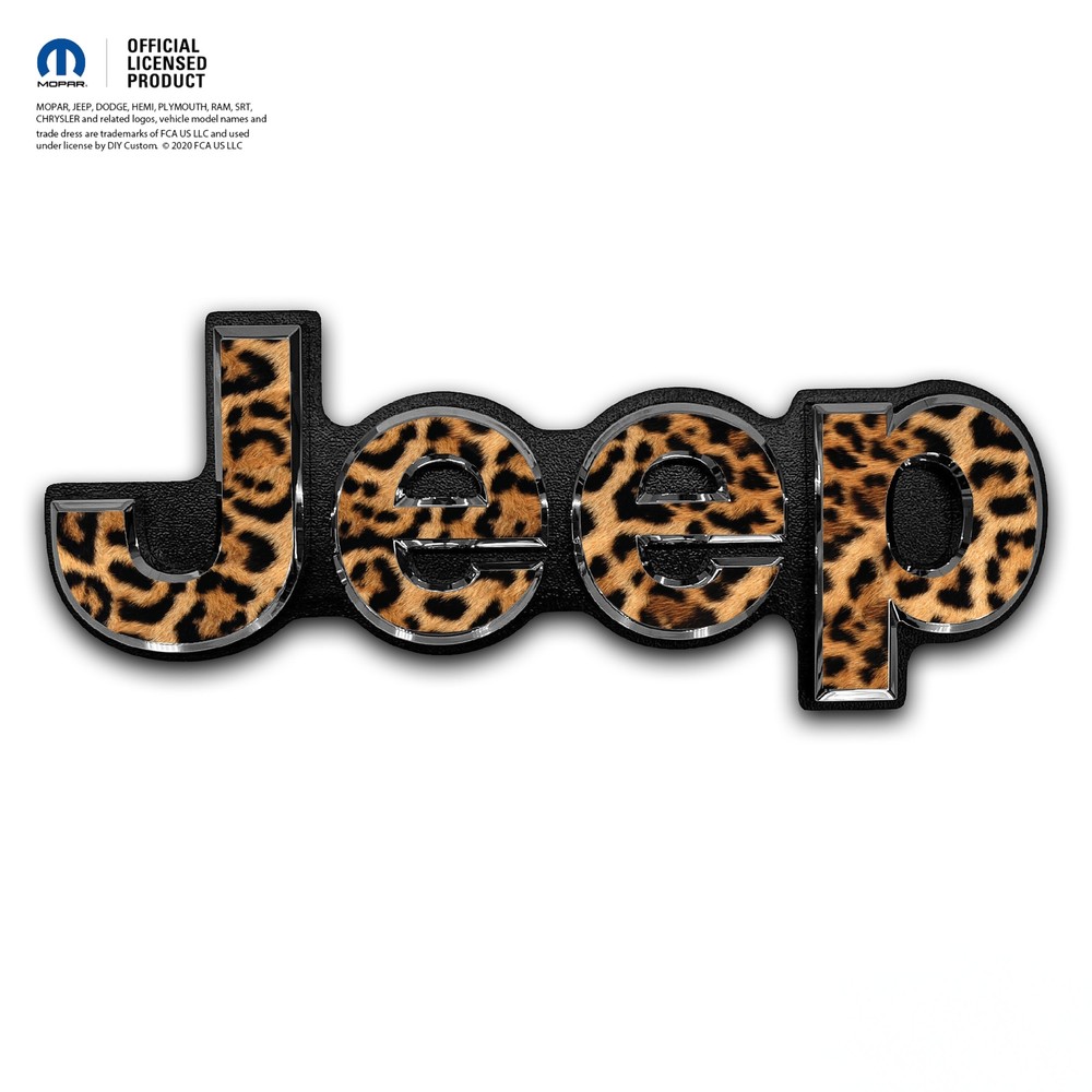 Jeep Emblem Overlay Decals – Leopard Print