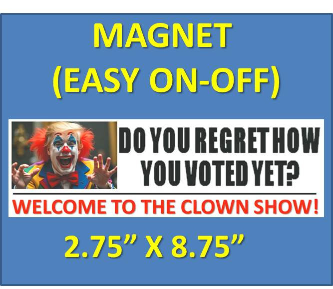 ANTI-TRUMP LOSER CLOWN “TRUMP FOR PRISON” BUMPER STICKER OR MAGNET DUMP TRUMP !