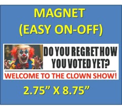 ANTI-TRUMP LOSER CLOWN “TRUMP FOR PRISON” BUMPER STICKER OR MAGNET DUMP TRUMP !