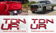 Red BLACK letters compatible with TOYOTA TUNDRA 2022 23 logo Front and Rear