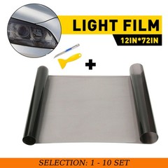 Gloss Light Black Smoke Headlight Taillight Fog Light Vinyl Tint Film 72″ 1-10X