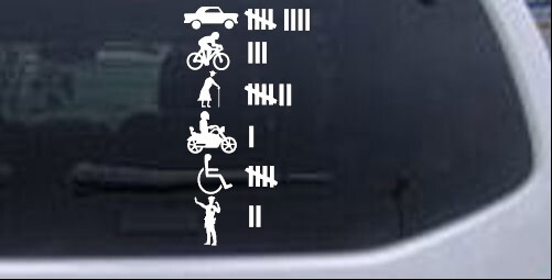 Accidents Hits Keeping Count Car or Truck Window Laptop Decal Sticker 4.5X8.5