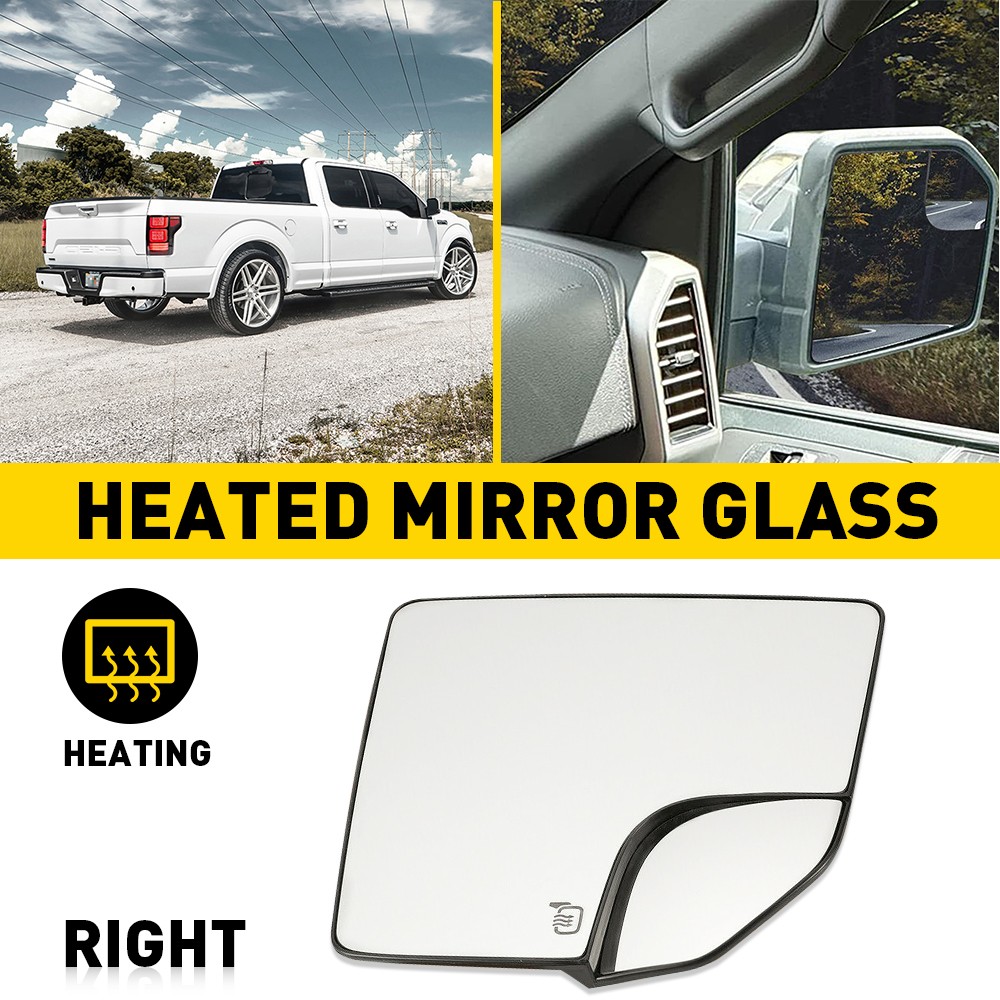 1/2Set RIGHT PASSENGER GLASS MIRROR SIDE REPLACEMENT FOR FORD 2015-2020 F150 PIC