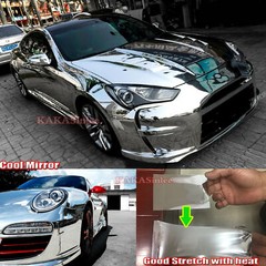 Full Car Wrap Silver Flexible Reflective Mirror Chrome Metallic Vinyl Sticker US