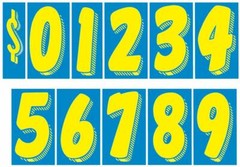 EZ Line Vinyl Decals for Cars Chartreuse Large Number Stickers Windshield Number