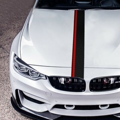 Universal Car Rally Racing Stripes Front Hood 5D Carbon Fiber Decal Wrap Sticker