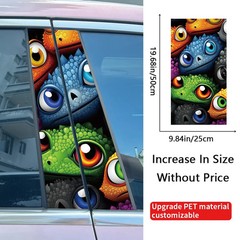 2pcs Super Fashion Colorful Car Door B Pillar Decals Center Column Sticker