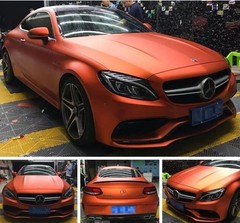 50FT x 5FT Metallic Matte Chrome Vinyl Whole Car Wrap Sticker Bubble Free Orange