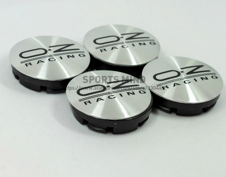 4pcs 56mm Oz Racing Hubcaps Rim Caps Wheel Center Caps Badge Silver Black