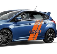 2 PCS Graphics Sport Stripe Car Sticker For Ford Focus MK2 MK3 Side Door Decals