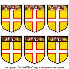 DORSET County Shield, England UK British 40mm (1.6″) Vinyl Stickers Decals x6