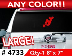 NEW JERSEY DEVILS AUTO / WALL LARGE DECAL STICKER 8″w x 7″h Any Color