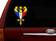 Philippine Vinyl Car Decal Sticker 8″ (H) with Eagle #2 Filipino Flag design