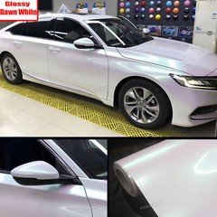 Whole Car Wrap Chameleon Satin Pearl Glossy Chrome Vinyl Sticker Dawn White US