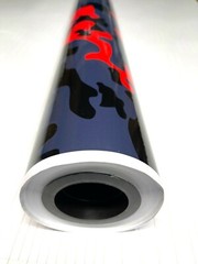 Red Black Gray Glossy Camouflage Vinyl Car Wrap Sheet +Free Tools (2 feet & up )