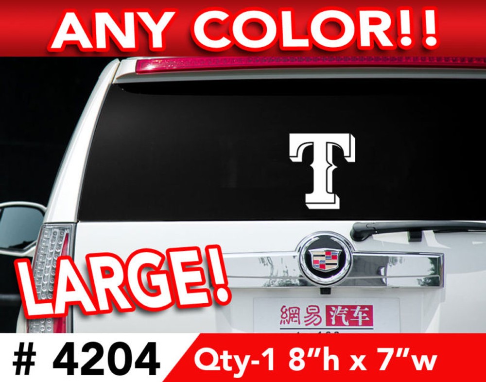 TEXAS RANGERS LARGE DECAL STICKER 8″h x 7″w #4204