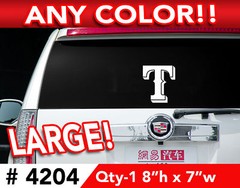TEXAS RANGERS LARGE DECAL STICKER 8″h x 7″w #4204