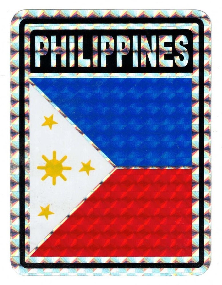Pack Of 50 Philippines Country Flag Reflective Decal Bumper Sticker DC-187