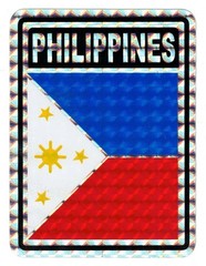 Pack Of 50 Philippines Country Flag Reflective Decal Bumper Sticker DC-187
